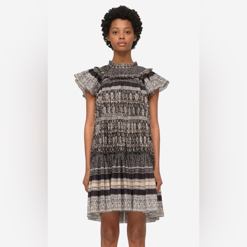 Sea New York Tasha Printed Shorted Flutter Sleeves Tunic Dress